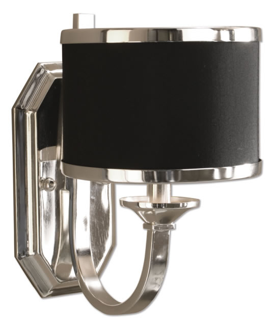 Uttermost Tuxedo Wall Sconce in Silver Plate