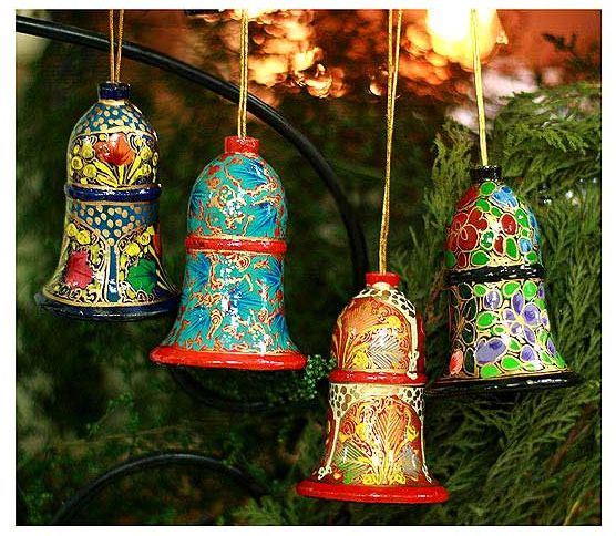 Weeping Willow Wooden Bells Christmas Ornaments 4, Sold Out