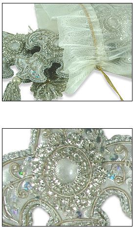 Fleur-de-Lis Hand Designed Christmas Ornaments Set of 6