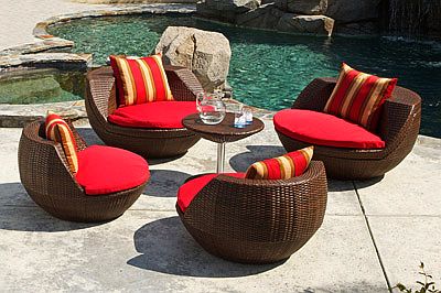 Portofino Outdoor Luxury Living Seating Set with Free Cushions