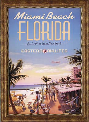 Miami Beach Florida Vintage Framed Art Print 32 x 44