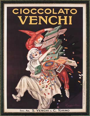 Cioccolato Venchi Vintage Framed Print Art 43" x 55"