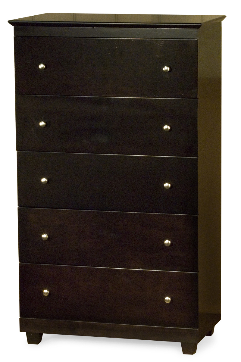 Miami 55" Eco-Friendly Solid Hardwood 5-Drawer Chest, Espresso