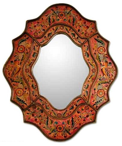 Romance Hand Painted Glass Mirror, Andes