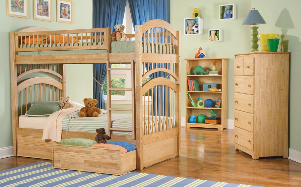 Atlantic Furniture Windsor Twin Over Twin Bunk Bed Maple