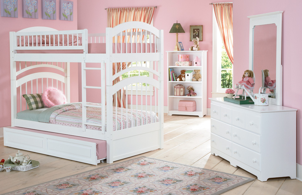 Atlantic Furniture Windsor Twin Over Twin Bunk Bed White